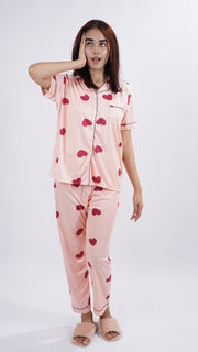 Pink Heart Lounge Wear