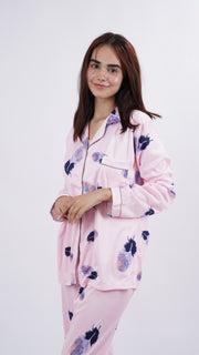 Light Pink Floral Lounge Wear