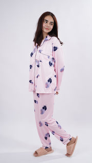 Light Pink Floral Lounge Wear