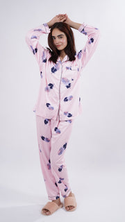 Light Pink Floral Lounge Wear